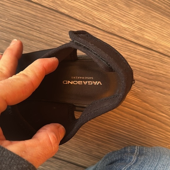 Vagabond size 8 black lug sole sling back chunky sandals neoprene - Picture 6 of 10